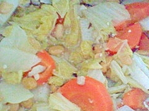 白菜と長芋の納豆煮